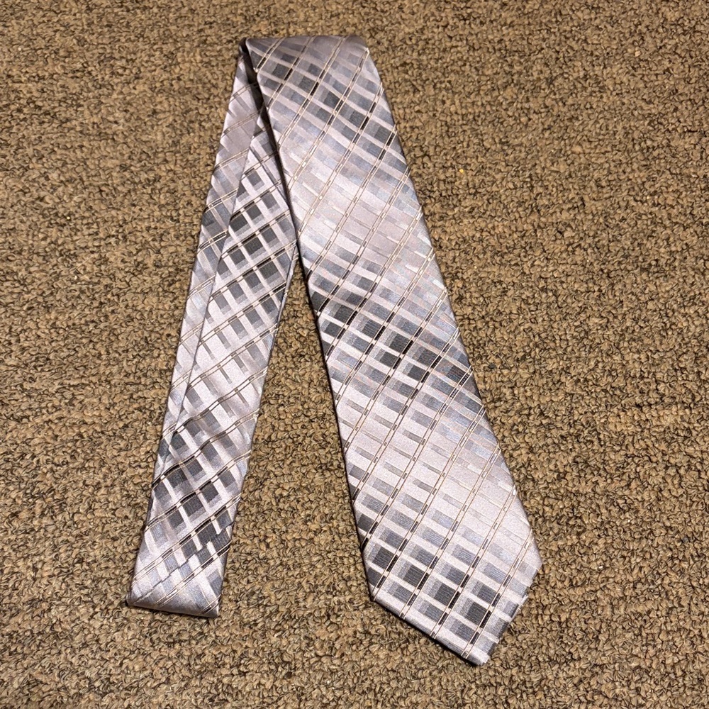 Bugatti Silver Checkered Men's Tie